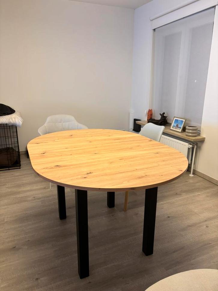 Uitschuifbare eettafel, Huis en Inrichting, Tafels | Eettafels, Zo goed als nieuw, 50 tot 100 cm, 100 tot 150 cm, Vier personen