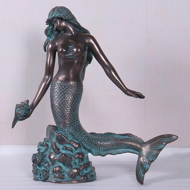 Mermaid with Shell – Sirene – Zeemeermin Hoogte 86 cm, Verzamelen, Beelden en Beeldjes, Nieuw, Ophalen