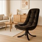 Vintage 70s. Fauteuil, Ophalen, Zo goed als nieuw, Stof, Scandinavisch vintage