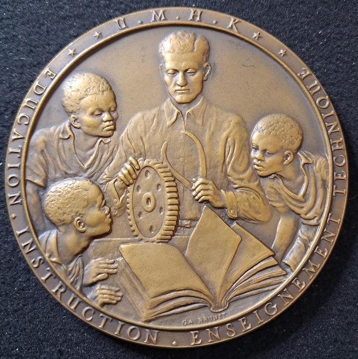 medaille Congo Belge Union Minière, Timbres & Monnaies, Pièces & Médailles, Bronze, Enlèvement ou Envoi