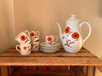 Avon koffieservies espresso klaproos vintage retro beschikbaar voor biedingen