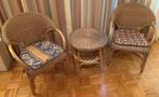 zithoek met 2 stoelen (rieten), Huis en Inrichting, Ophalen, Zo goed als nieuw, Riet of Rotan