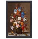 Nature morte aux fleurs - Balthasar van der Ast toile + bakl, 75 à 100 cm, Envoi, Création originale, 50 à 75 cm