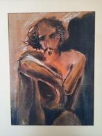 Hub Baerten , pastelkrijt op papier , 1974, Ophalen of Verzenden