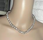 Ketting zoetwaterparels zilver grijs, Handtassen en Accessoires, Kettingen, Verzenden, Nieuw, Steen of Mineraal, Grijs