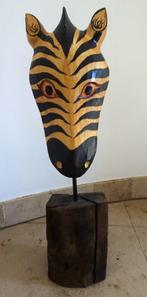 houten decoratieve zebra hoofd op statief, Animal, Enlèvement ou Envoi, Neuf