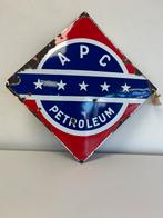 APC Benzine emaille reclamebord, Ophalen of Verzenden, Gebruikt, Reclamebord