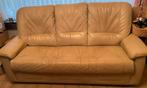 3-zit zetel leder beige créme kleur, Huis en Inrichting, Zetels | Zetels, Ophalen