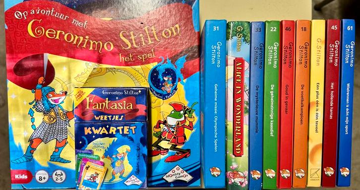 Geronimo Stilton Boeken + spel en kwartet, Boeken, Kinderboeken | Baby's en Peuters, Zo goed als nieuw, Ophalen