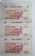 3 x 100 francs Beyaert en très fin, Timbres & Monnaies, Billets de banque | Belgique, Envoi, Billets en vrac