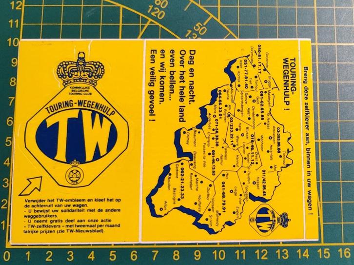 Sticker Touring Wegenhulp donkerblauw met kaart, Verzamelen, Stickers, Ophalen of Verzenden