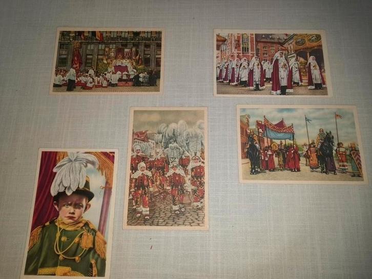 5 foto's Belgische folklore uitgegeven door Côte d'Or, Verzamelen, Overige Verzamelen, Gebruikt, Ophalen of Verzenden