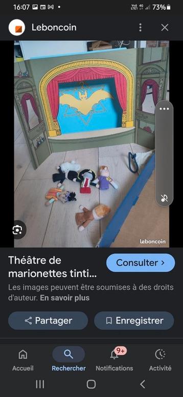 Het vingerpoppentheater van Kuifje beschikbaar voor biedingen