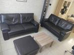 2 Lederen zetels donkerbruin, Ophalen, Gebruikt, Overige maten, 150 tot 200 cm