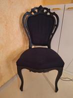 Elegante stoel in barokstijl - zwart hout en fluweel, Ophalen, Hout, Gebruikt, Barok