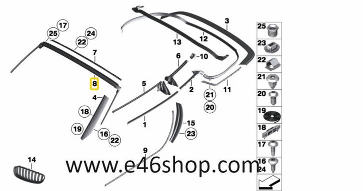 VOORRUIT RUBBER BMW Z4 E89 OE 51767192294, Auto-onderdelen, Ruiten en Toebehoren, BMW, Nieuw, Ophalen of Verzenden