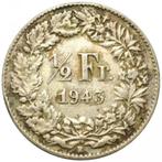 Zwitserland ½ frank, 1943 Zilver, Ophalen of Verzenden, Overige landen, Losse munt, Zilver
