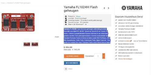 Yamaha FL1024M Geheugen, Muziek en Instrumenten, Keyboards, Zo goed als nieuw, Overige aantallen, Yamaha, Ophalen of Verzenden