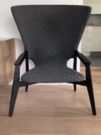 Trendy luxe tuinzetel in zwart touw met houten frame - Topst, Tuin en Terras, Tuinstoelen, Ophalen of Verzenden, Zo goed als nieuw