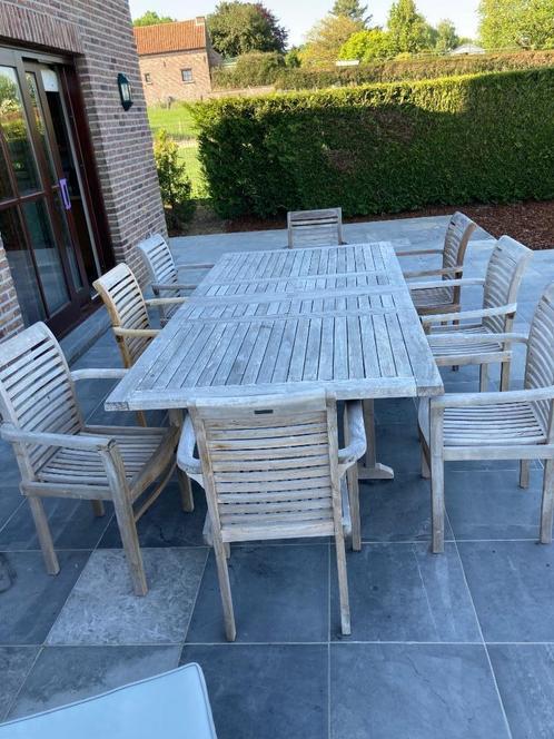 Teak tuintafel incl 8 stoelen, Tuin en Terras, Tuintafels, Ophalen of Verzenden