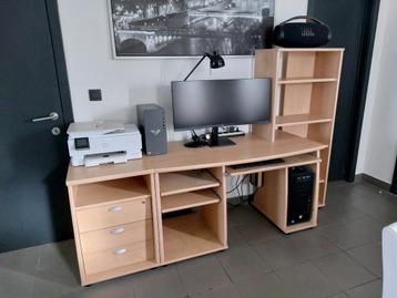 Stevige Bureau met lades (220x76x150cm) beschikbaar voor biedingen