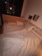 Houten bed met matras, Huis en Inrichting, 120 cm, Gebruikt, Bruin, Ophalen