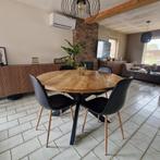Eettafel + 4 stoelen te koop, Huis en Inrichting, Ophalen, Zo goed als nieuw, Vier personen, Rond