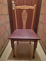 6 EETKAMERSTOELEN MET RODE ZIT, Bois, Comme neuf, Brun, Enlèvement