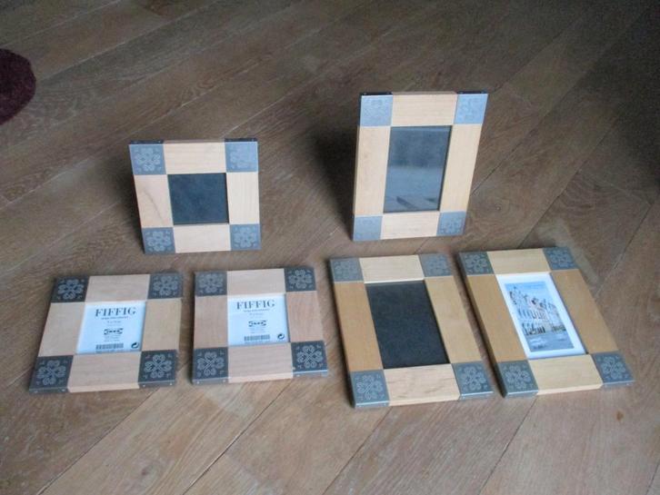 6 fotokaders van Fiffig met metalen sierlijke hoekstukken, TV, Hi-fi & Vidéo, Photo | Cadres photo, Utilisé, Enlèvement ou Envoi