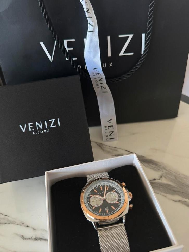 Venizi horloge, Handtassen en Accessoires, Horloges | Heren, Zo goed als nieuw, Goud, Goud, Ophalen of Verzenden