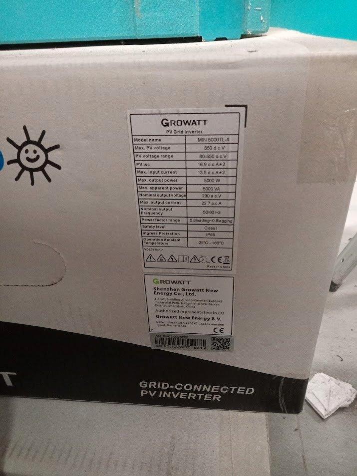 Nieuw: GROWATT MIN 5000 TL-X stringomvormer (2 stuks), Doe-het-zelf en Bouw, Zonnepanelen en Toebehoren, Nieuw, Ophalen of Verzenden