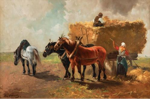 Henry Schouten (1857-1927): Oogst (O/D, 96 x 136 cm), Antiek en Kunst, Kunst | Schilderijen | Klassiek, Ophalen