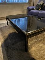 table basse "Pierre Vandel" - verre noir - structrure noire, Huis en Inrichting, Contemporain design, Gebruikt, Rechthoekig, Ophalen