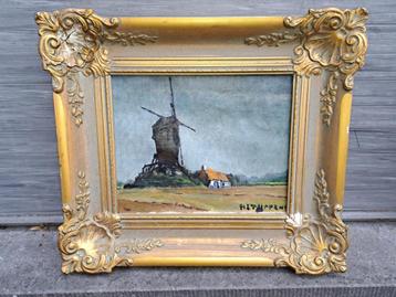 huile sur toile moulin signe piet lippens beschikbaar voor biedingen