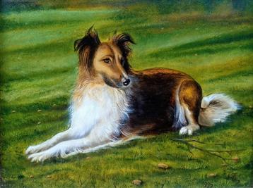 Tableau 'Lassie', signé