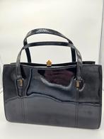 Sac vintage en cuir vernis noir, Enlèvement ou Envoi, Comme neuf, Noir