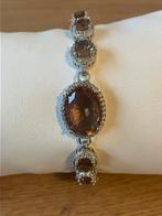 Zilveren armband met zultaniet / zultanite (19 cm), Bijoux, Sacs & Beauté, Bracelets, Avec pierre précieuse, Argent, Rouge, Enlèvement ou Envoi