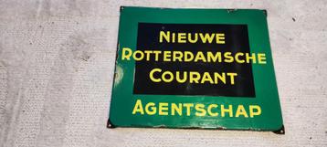 Emaille bord Nieuwe Rotterdamsche Courant Agentschap beschikbaar voor biedingen