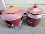2 geglazuurde keramische drinkpot of eetpot of gritpot, Overige soorten