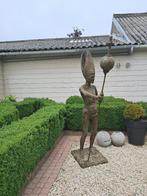 bronskleurig tuinbeeld, Tuin en Terras, Ophalen, Zo goed als nieuw, Kunststof, Mensenbeeld