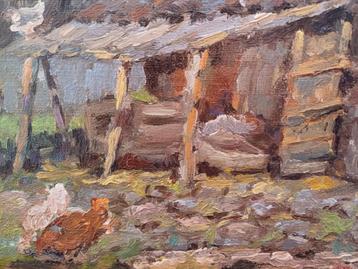 Schilderij M.VAN DEN BEMPT  "Boerderij" beschikbaar voor biedingen