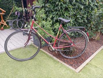 Dames fiets  bordeaux kleur, Enlèvement, Utilisé, Gazelle, Vitesses