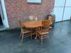 4 stoelen + tafel complete set, Huis en Inrichting, Stoelen, Ophalen, Gebruikt, Bruin, Vier