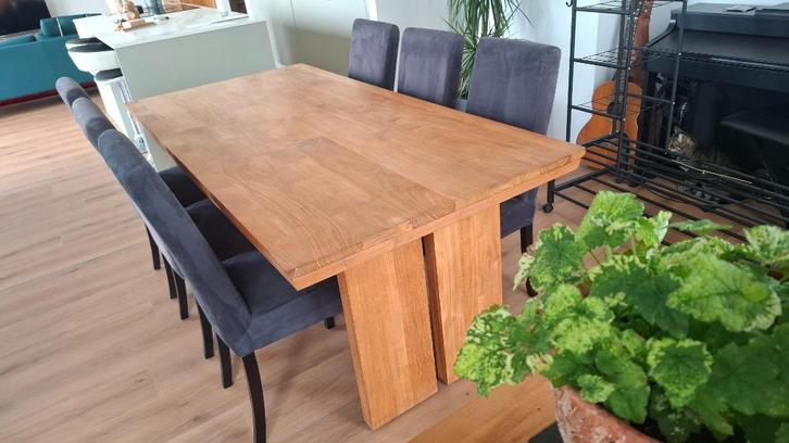 Meubelset in teak, Huis en Inrichting, Complete eetkamers, Zo goed als nieuw, 6 tot 8 stoelen, Ophalen