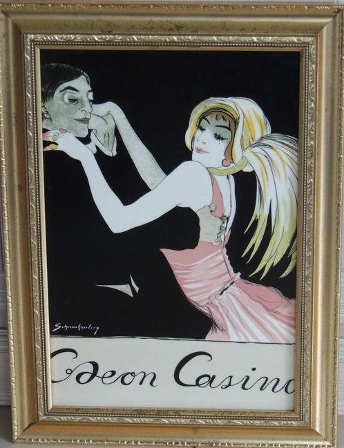 Afdruk op keramiek van ODEON CASINO , de beroemde poster van, Antiek en Kunst, Kunst | Tekeningen en Fotografie, Ophalen