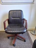 Vintage lederen bureaustoel Vachi, Ophalen of Verzenden, Gebruikt, Bruin, Bureaustoel