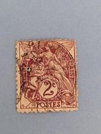 Rare 2 c French Stamp- 1900 year, Ophalen of Verzenden, Gestempeld