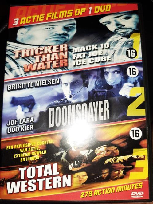 DVD Thicker Than Water + Doomsdayer + Total Western, Cd's en Dvd's, Dvd's | Actie, Gebruikt, Actie, Vanaf 16 jaar, Ophalen of Verzenden