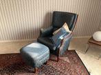 stoffen fauteuil met poef, Enlèvement, Utilisé, Tissus, Klassiek