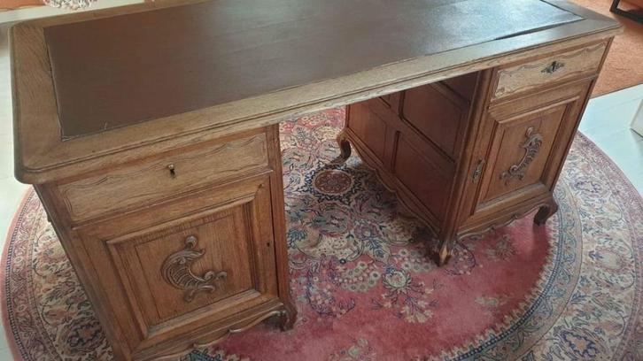 Oude eiken notarisbureau met lades en kastjes, Antiek en Kunst, Antiek | Meubels | Tafels, Ophalen